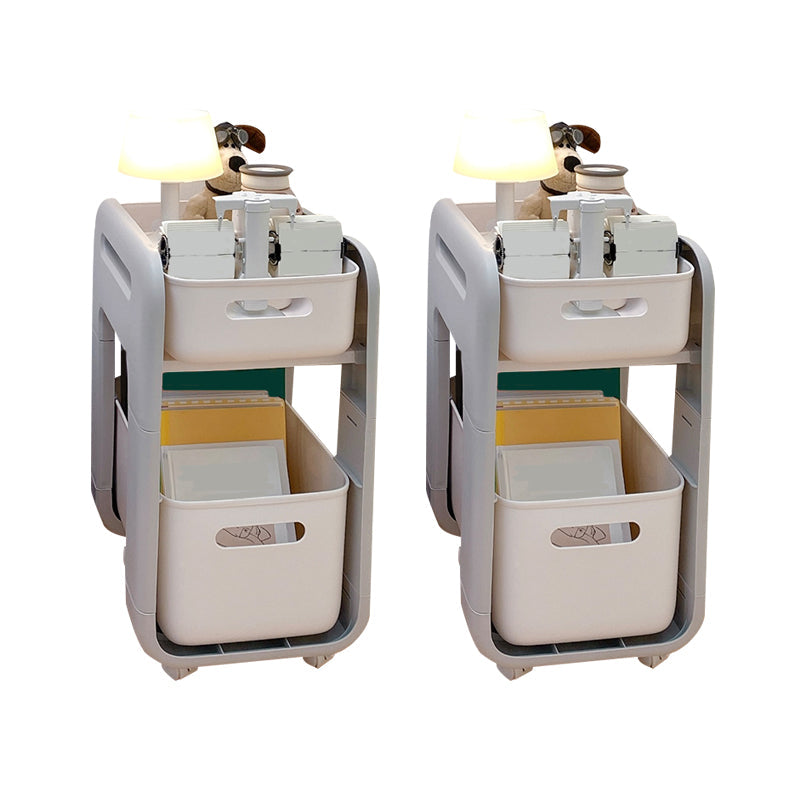 Moderna de la noche de la mesa de plástico de la mesa de acento con 2 cajones