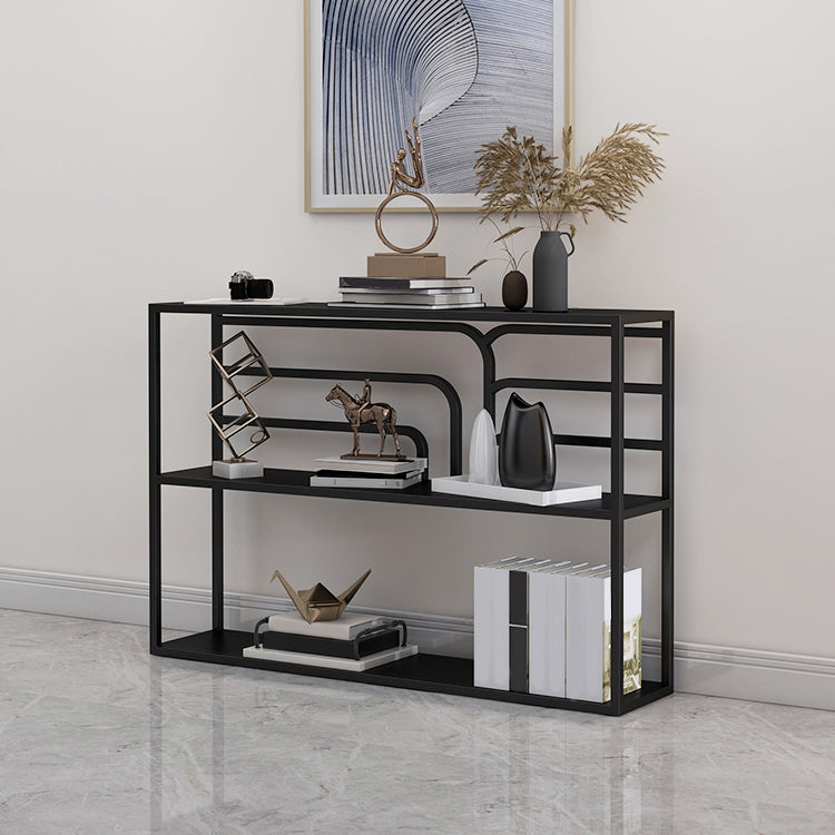 9.84" W Contemporary Console Accent Table Antique Finish Console Sofa Table in Metal