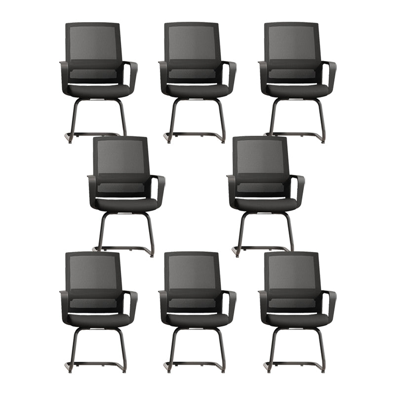 ミッドバックホームオフィスチェアブラックフレームモダンカンファレンスチェア