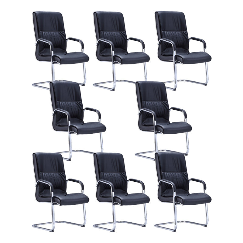 Black Microfiber Mesh Desk Chair Modern No Distressing Office Chair 8 Piece Set Clearhalo 'furn' 'furn_office_chair' 'Furniture' 'Office Chairs' 'Office Furniture' 'office_chair' 6275366