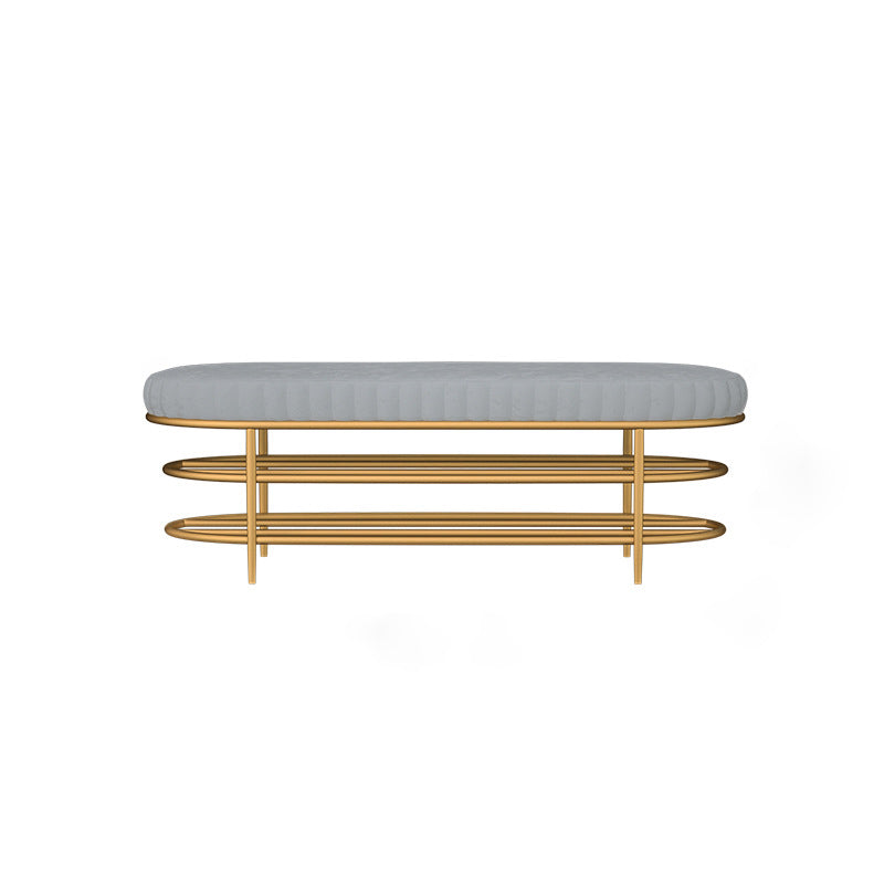 Modern Entryway Bench Cushioned Seating Bench with Shoe Storage 47"L x 14"W x 18"H Grey Clearhalo 'Benches' 'Chairs & Seating' 'furn' 'furn_benches' 'Furniture' 'Living Room Furniture' 6275981