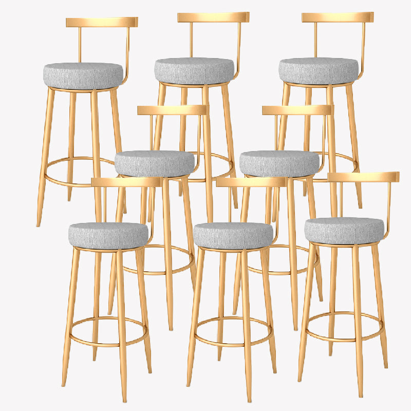 Sgabello da barre da salotto imbottito in stile glam con gambe metalliche