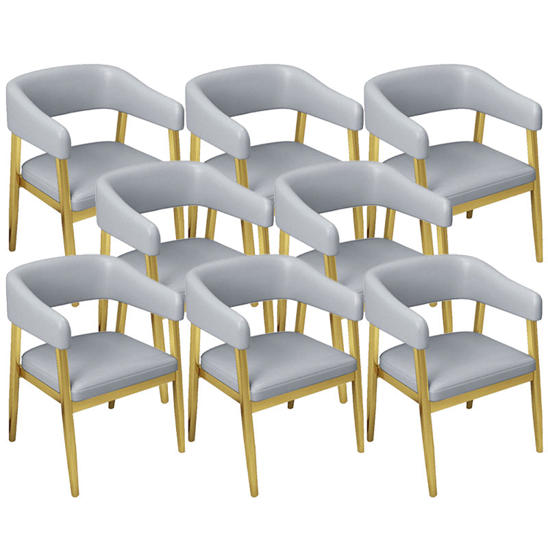 Glam Upholstered Dining Chair Open Back Dining Chair in Grey