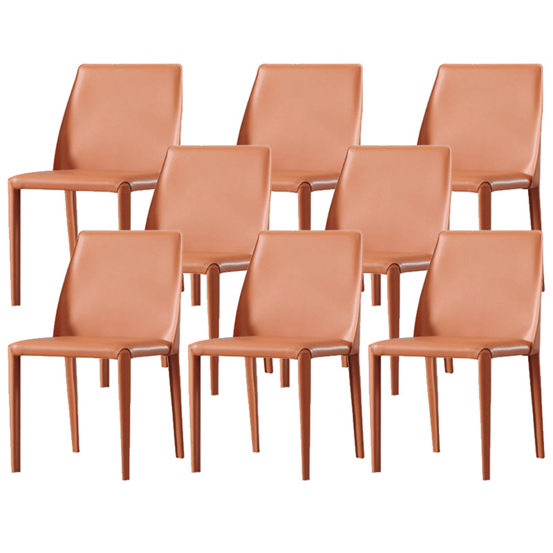 Silla de comedor de cocina de cuero de forma falsa