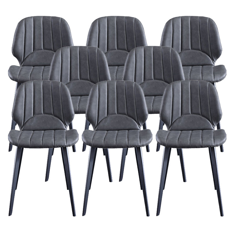 Sedia da sala da pranzo in finta cucina in pelle sedia in metallo a base di braccio in grigio