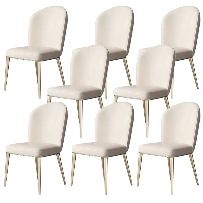 Gestoffeerde eetkamerstoel faux lederen keuken eetstoel met metalen benen