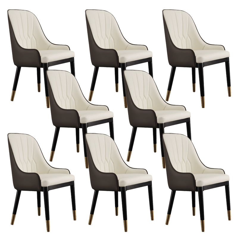 Glam Kitchen Dining Chairs Faux Leather Side Chairs for Kitchen 8 Piece Set Clearhalo 'Dining Chairs' 'Dining Tables & Seating' 'dining_chair' 'furn' 'furn_dining_chair' 'Furniture' 'Kitchen & Dining Furniture' 6278634