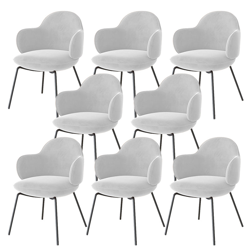 Contemporary Kitchen Dining Arm Chair Upholstered Chair for Kitchen White 8 Piece Set Clearhalo 'Dining Chairs' 'Dining Tables & Seating' 'dining_chair' 'furn' 'furn_dining_chair' 'Furniture' 'Kitchen & Dining Furniture' 6278800