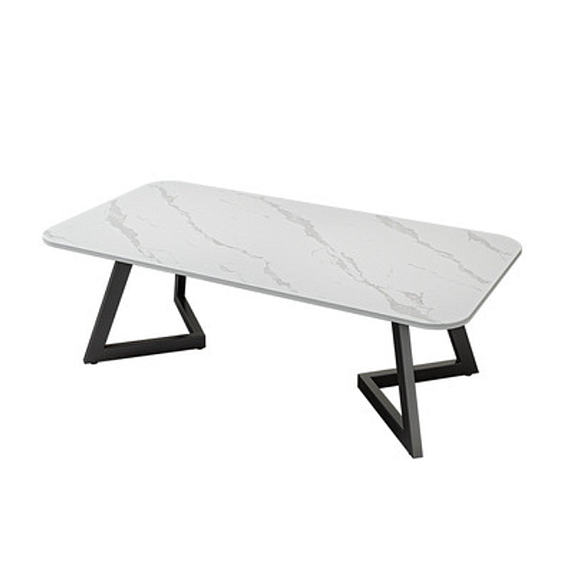 Luxuriöser rechteckiger Schiefer -Top -Kaffee -Cocktailtisch - 17,7 "H.