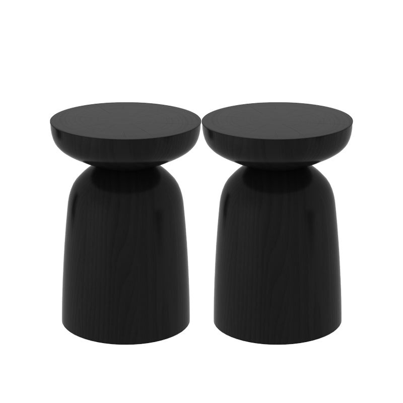 Tavolino in legno rotondo scandinavo Tavolo da piedistallo alto 17,71 "