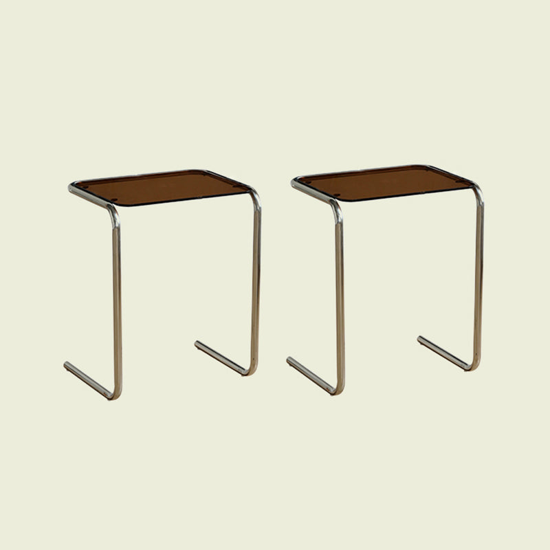 Tavolo laterale in metallo modernistico C vetro Topta laterale superiore per soggiorno