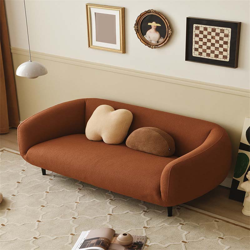 Contemporary Wool Standard Sofa with Tight Back and Tuxedo Arm