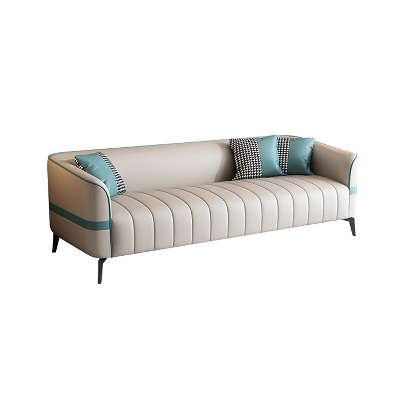 Contemporain 25,59 "H FAUX CUIR Tuxedo ARM SOFA pour le salon