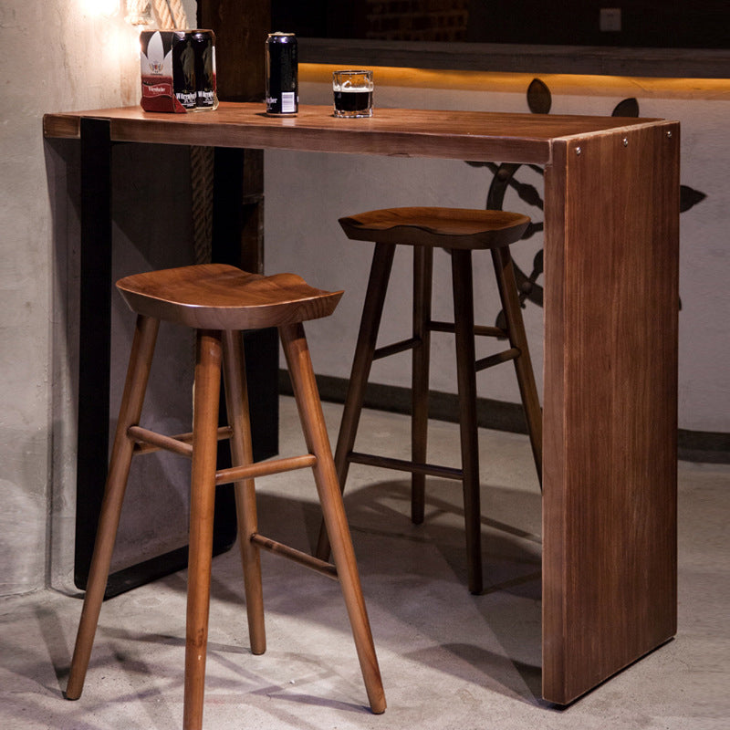 Rechteck -Stangen -Tisch -Set moderne 1/2/3 Stücke feste Holzzählerhöhe Set Set Set