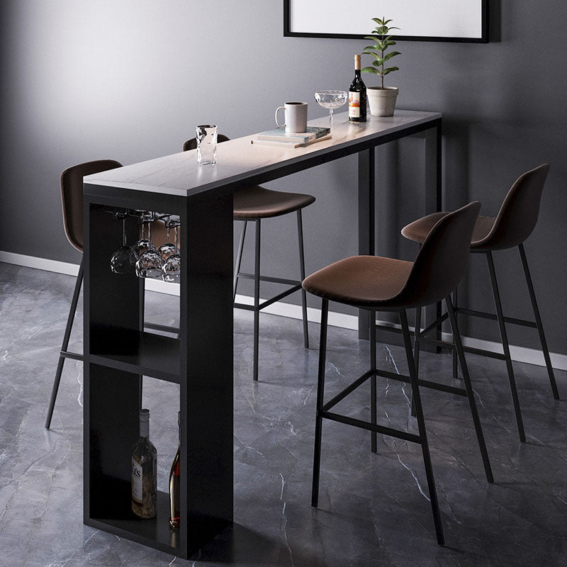 1/2/4/5 Pieces Bar Stool and Table Set Rectangular Pub Table Set 5 Pieces: Table, 4 Stools Clearhalo 'Bar Furniture' 'furn' 'furn_home_bar_bar_sets' 'Furniture' 'Home Bars & Bar Sets' 'home_bar_bar_sets' 'Kitchen & Dining Furniture' 6281069