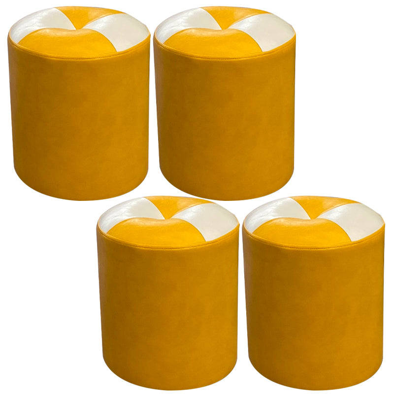 Orange Modern Pouf Water Resistant Round Pouf for Living Room Yellow 4 Piece Set Clearhalo 'furn' 'furn_ottomans_poufs' 'Furniture' 'Living Room Furniture' 'Ottomans & Poufs' 'ottomans_poufs' 6284551