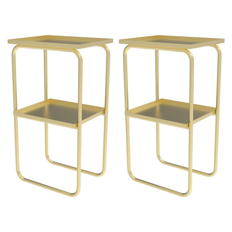 16,5 "W x 30" H Tavolo da notte in metallo moderno con 2 ripiani