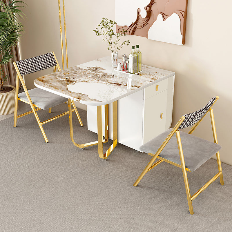 Moderne gesinterde stenen eettafel ingesteld 1/3/5/7 pc's vouwtafel en stoelen