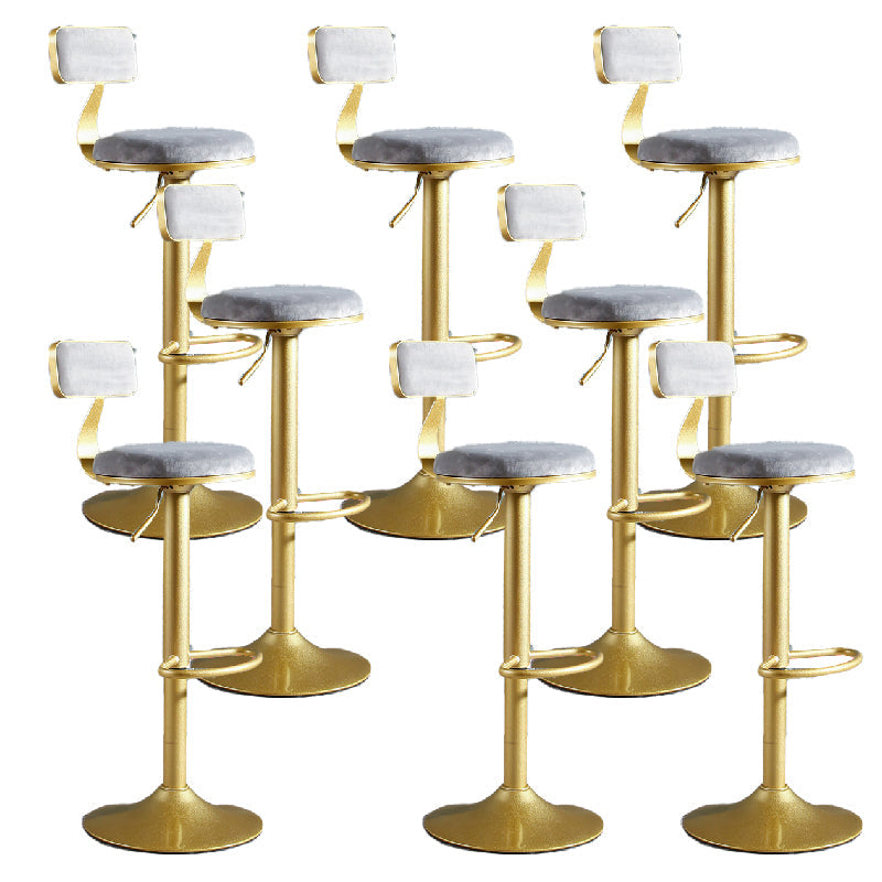 Glam Style Upholstered Counter Stool Armless Adjustable Height Bar Stool