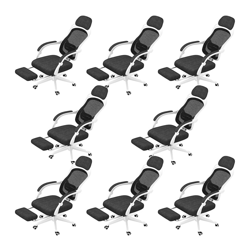 25"W Contemporary Desk Chair Black Breathable AirGrid Office Chair 8 Piece Set Clearhalo 'furn' 'furn_office_chair' 'Furniture' 'Office Chairs' 'Office Furniture' 'office_chair' 6289346