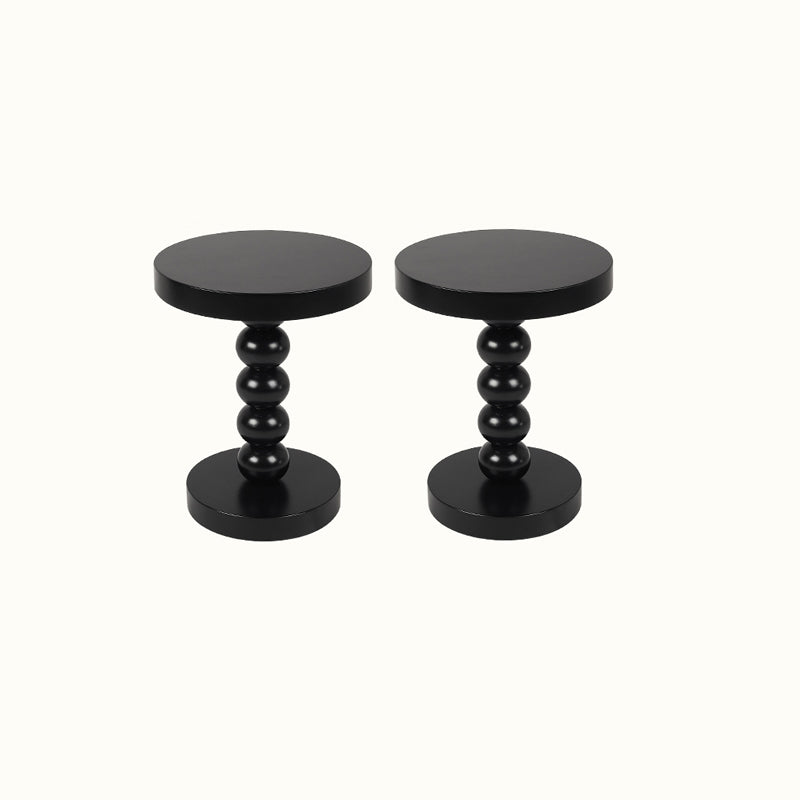 Round Solid Wood Side Table Scandinavian 20" Tall Pedestal End Table Black 2 Clearhalo 'Coffee & Accent Tables' 'End & Side Tables' 'end_side_tables' 'furn' 'furn_end_side_tables' 'Furniture' 'Living Room Furniture' 6290243