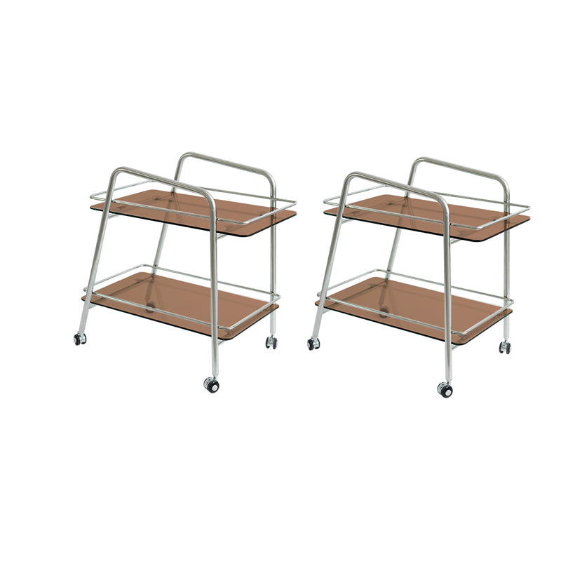 Vetro modernistico con scaffale tavolo da soggiorno a doppio livello rettangolare