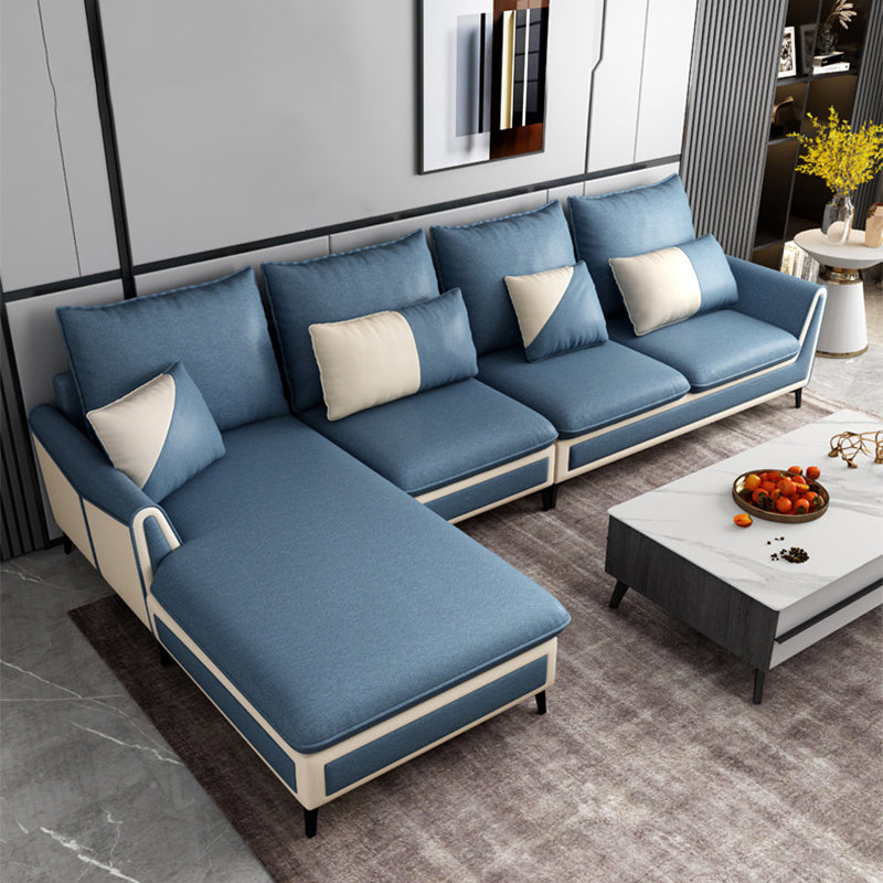 Cuscino scandinavo blu posteriore divano sezionale braccio svasato