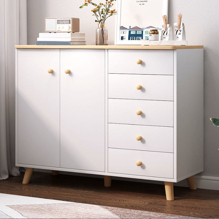 5-引き出し35.4 "高さのキャビネットモダン2-ドアの木製収納キャビネット