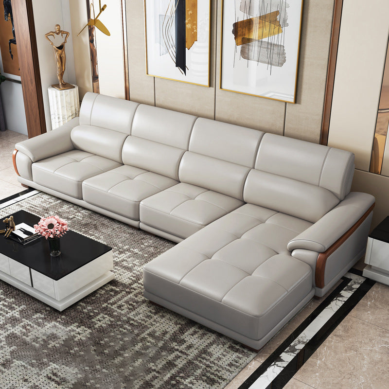 141.73 "brede l-vorm sectionele echt lederen kussen bovenarm sectioneel