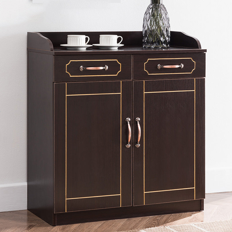 35.4" Tall 2 - Door and 2 - Drawer Accent Cabinet Faux Wood Storage Cabinet Black Antique Bronze Clearhalo 'Cabinets & Chests' 'cabinets_chests' 'furn' 'furn_cabinets_chests' 'Furniture' 'Living Room Furniture' 6290877