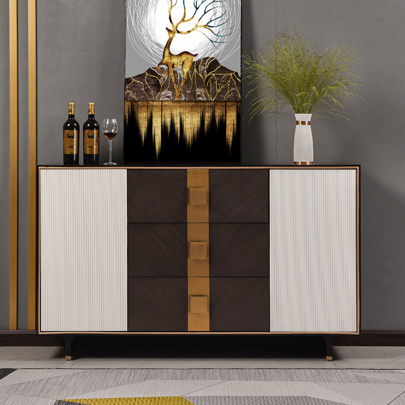 Server a 2 porte in legno ingegnerizzato in legno con gambe in legno massiccio