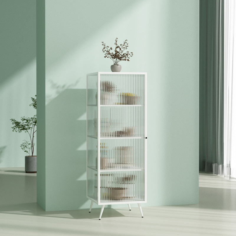 Tablero lateral de metal y vidrio 53 "H Modern Minimalista Home Rectangular aparar con puerta