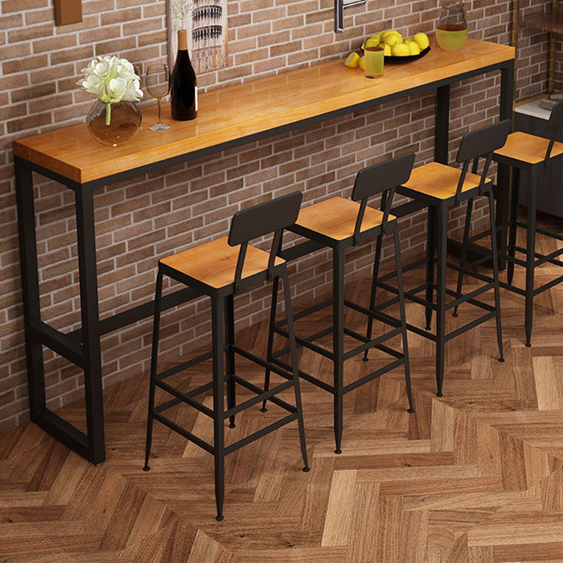 Table à hauteur de barre rectangulaire Bois massif 41,3 "H TABLEAU DE BARS AVEC BASE NOIR