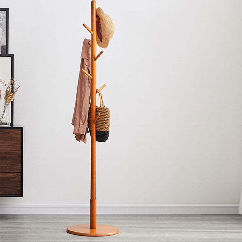 Árbol de salón independiente moderno, 69 "Tuber de madera maciza de madera con gancho de madera