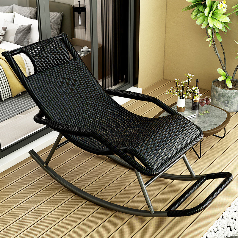 Modern Rocker Wicker Woven Rope Sedia a dondolo reclinabile