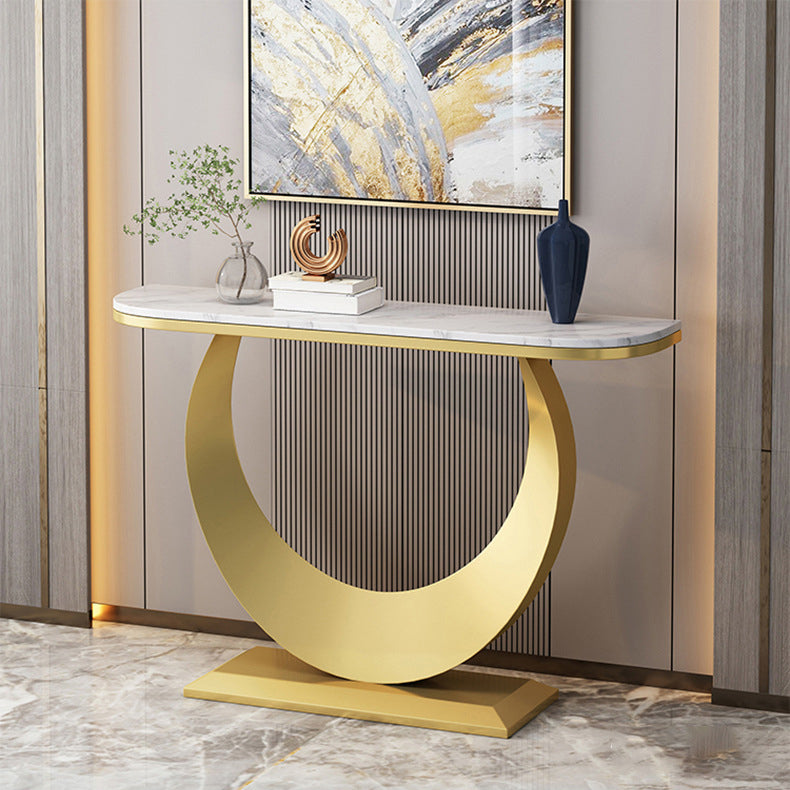 11.81 "W Table Accento della console contemporanea tavolo console a mezza luna