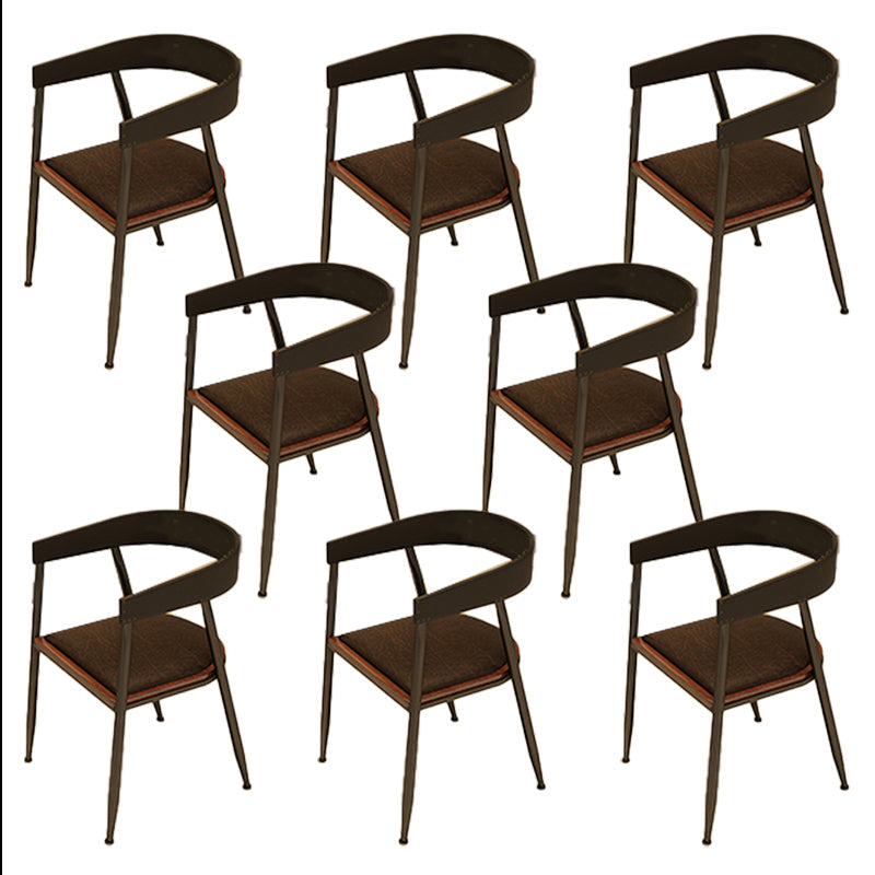 Industrial Metal Kitchen Dining Armchair Open Back Dining Side Chair