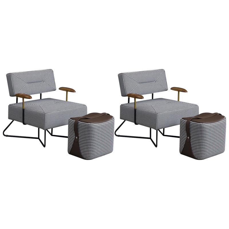 Chenille Arm Chair 29.92" Wide Arms Included Accent Armchair Chenille 2 Piece Set With Ottoman Clearhalo 'Accent Chairs' 'accent_chairs' 'Chairs & Seating' 'furn' 'furn_accent_chairs' 'Furniture' 'Living Room Furniture' 6301813