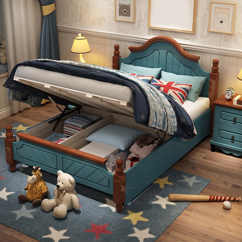 Französisch Land Kopfteil Standard Bett Massivholzbett mit Fußbrett