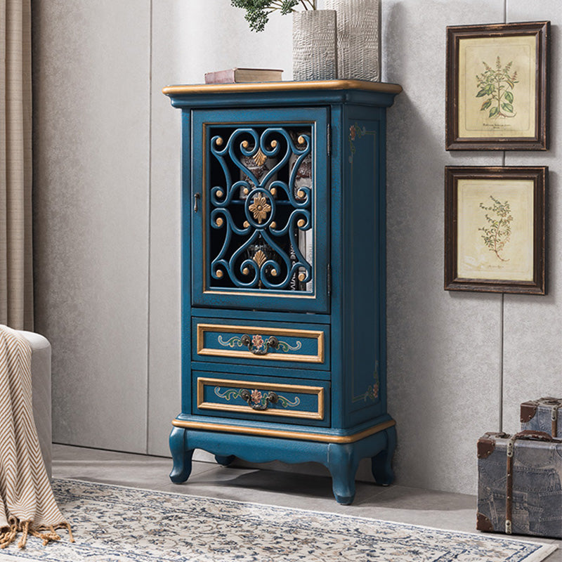 47. Gabinete lateral de madera angustiado de 2 "de altura 2 - Cajón 1 - Gabinete de almacenamiento de puerta