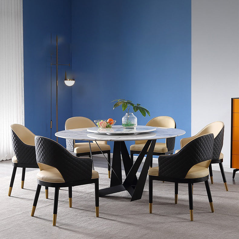 Upholstered Dining Chairs Contemporary Kitchen Chair with Wood Legs ...