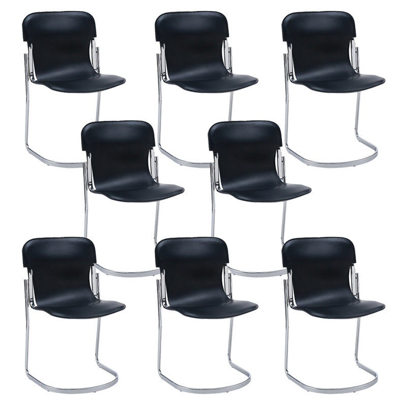 Metal Kitchen Dining Chairs Contemporary Dining Side Chair in Black 8 Piece Set Clearhalo 'Dining Chairs' 'Dining Tables & Seating' 'dining_chair' 'furn' 'furn_dining_chair' 'Furniture' 'Kitchen & Dining Furniture' 6305173