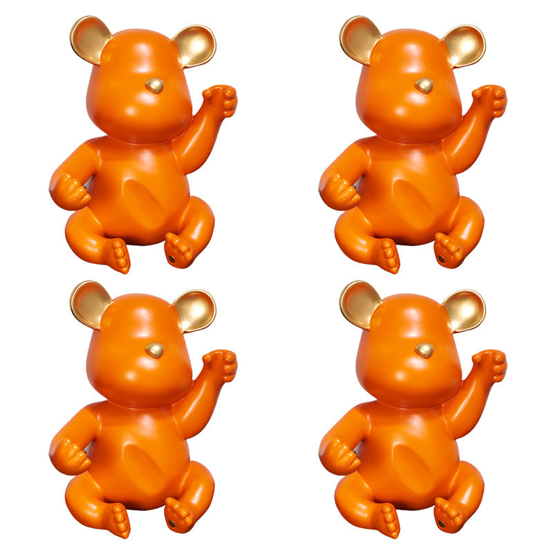 Contemporary Wine Bottle Rack Tabletop Resin Bottle Holder for Kitchen Orange 4 Piece Set Clearhalo 'furn' 'furn_wine_racks' 'Furniture' 'Kitchen & Dining Furniture' 'Wine Racks' 'wine_racks' 6308845