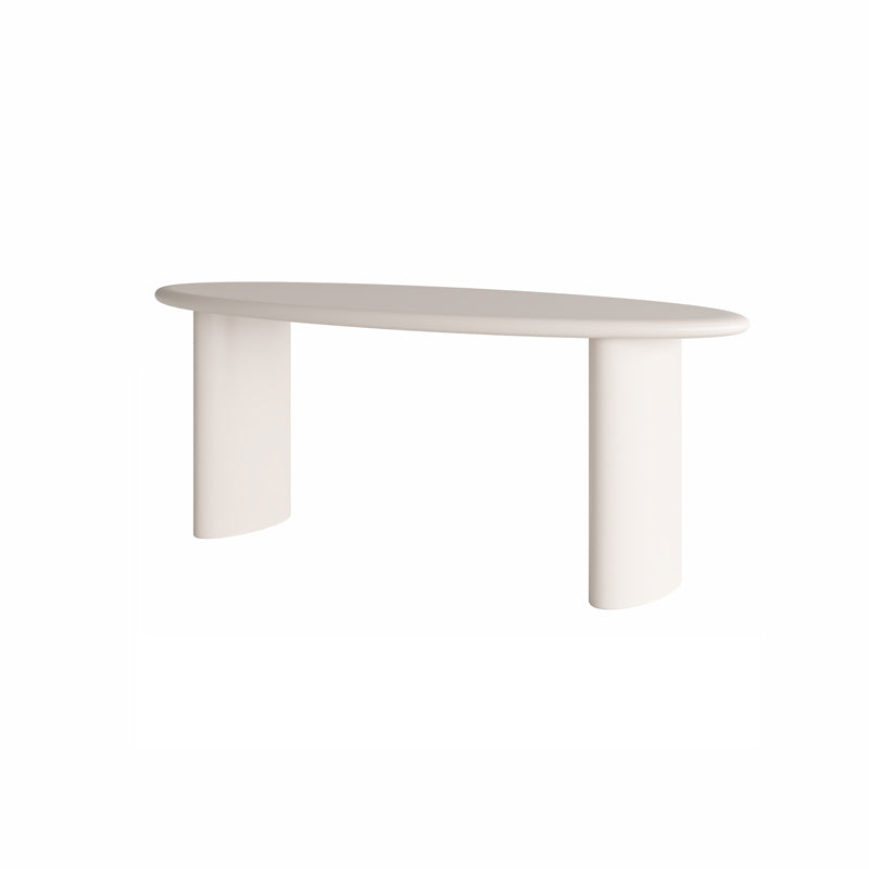 Modern massief hout schrijfde bureau ovaal wit en beige Office Desk Parsons