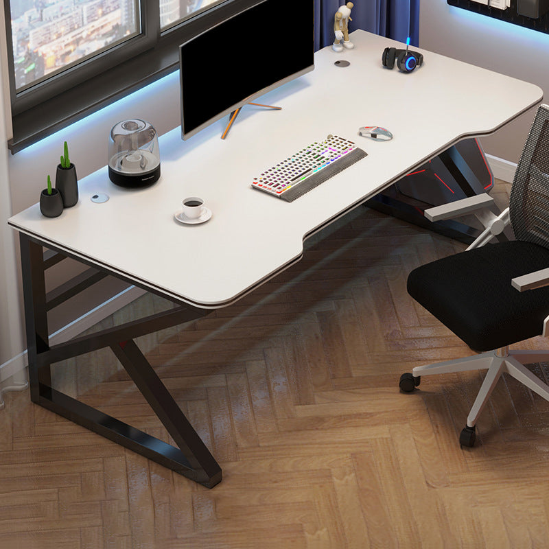 Ergonomische houten computerbureau rechthoekige bureau met metalen benen met metalen benen