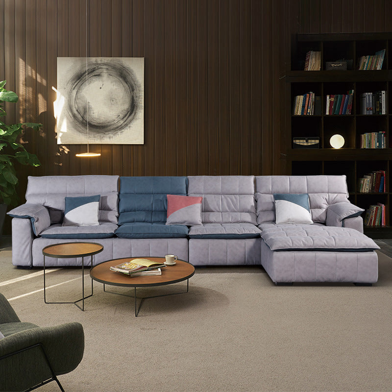 Skandinavisches graues 3/4-Satt-Schnittkissen Top Arm Sektionssofa