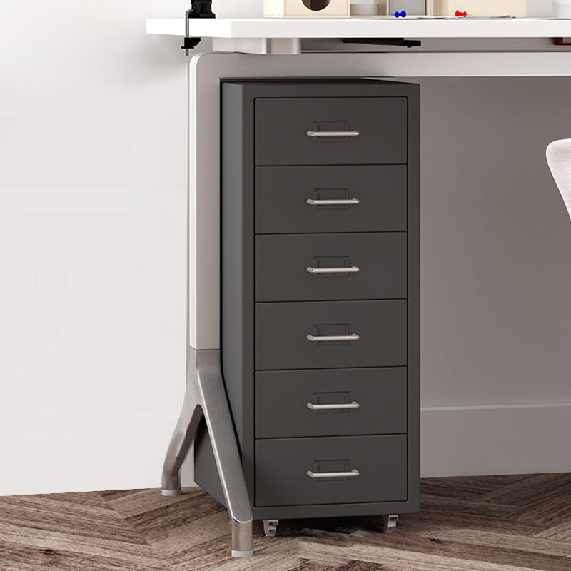 Traditional Steel Cabinet with Drawers and Pedestal Vertical Filing Cabinet Grey 6 Clearhalo 'Filing Cabinets' 'filling_cabinets' 'furn' 'furn_filling_cabinets' 'Furniture' 'Office Furniture' 6311014