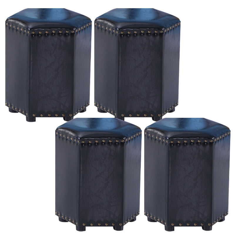 Yellow Modern Standard Leather Specialty Standard for Living Room 14"L x 14"W x 16.5"H Black 4 Piece Set Clearhalo 'furn' 'furn_ottomans_poufs' 'Furniture' 'Living Room Furniture' 'Ottomans & Poufs' 'ottomans_poufs' 6311354