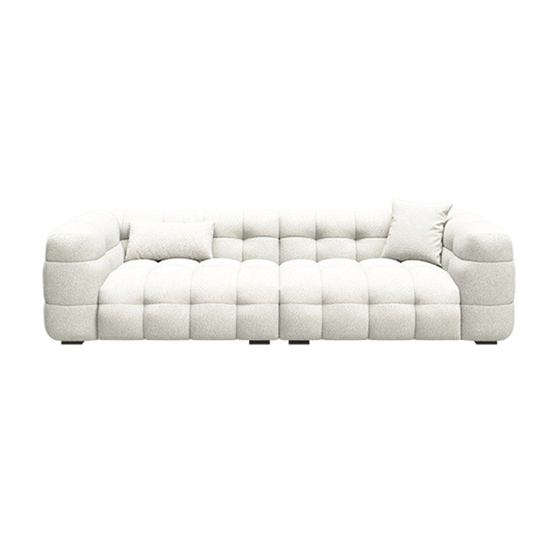 Keks -Rückensofa Fleckenresistent Moderner Smoking -Arm -Sofa in Weiß