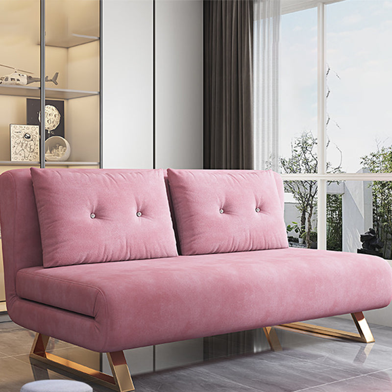 Cadre de futon pliable glamour avec canapé-lit de Futon en velours de 31,5 "de largeur en rose